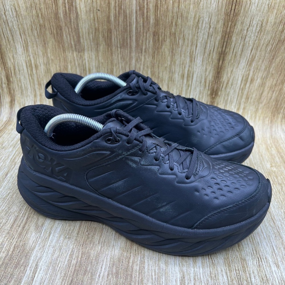 Hoka One One Bondi SR Slip Resistant Mens Size 11.5 Black Shoes 1110520 BBLC